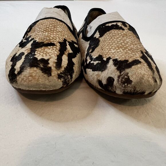 Ugg Ballet Lena Flats Slip On Size 6.5 Lamb Wool Leather Snake Print Cozy Trendy - Picture 9 of 11